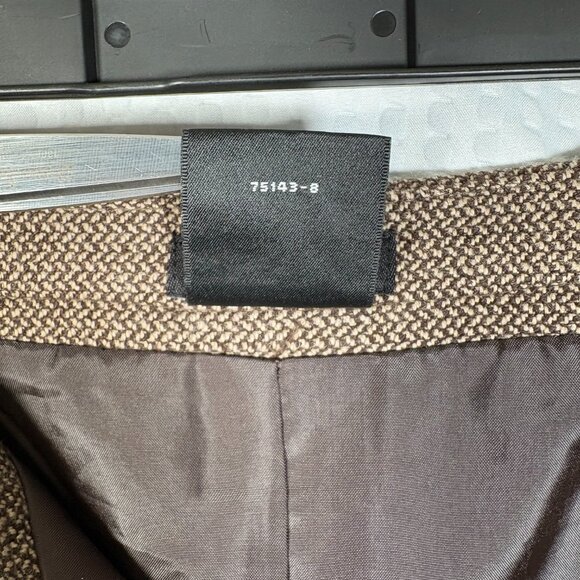 Womens 12 East 5th Herringbone Embroidered Lined A-Line Brown/Tan Dark Academia - Picture 5 of 9